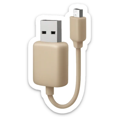 Beige usb cable sticker