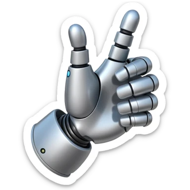 robot hand thumb up sticker