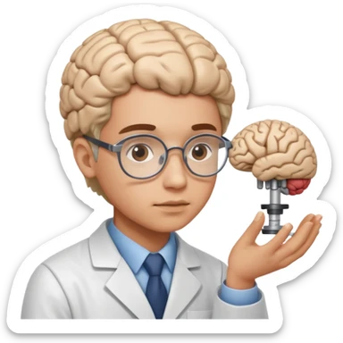 cientista estudando o cérebro sticker