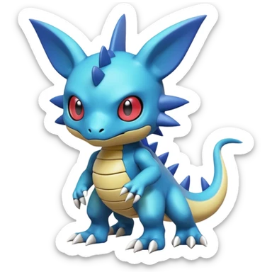 A 3D CGI model of a randomly-colored cool badass cute Fakémon-Pokémon-Digimon-Spectrobe-creature (full body) sticker