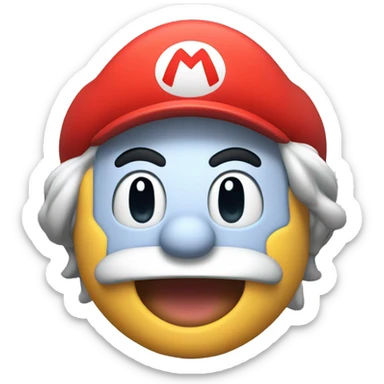 A man sticking his head out smiling from a Mario tube  sticker