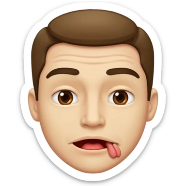 Man biting his lower lip sticker