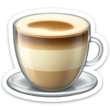 raf coffee in a glass cup no gradient just creame color sticker