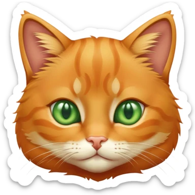 cute orange tabby cat with green eyes sticker