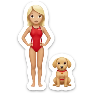 Blonde female Lifeguard  sticker