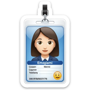 identification card with photo, name, and ID number sticker