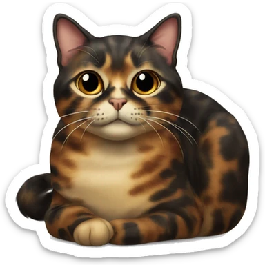 tortoiseshell cat  with one eye closed sticker