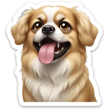 Tan Tibetan spaniel with underbite sticker