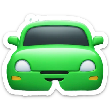 green car washed with lots of foam sticker