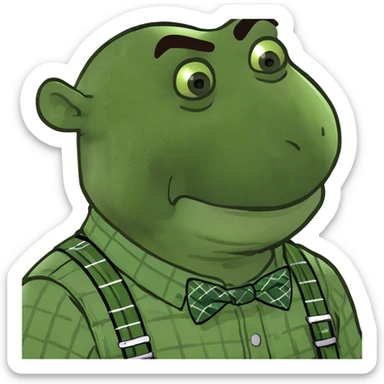 Shrek biting his lip sticker