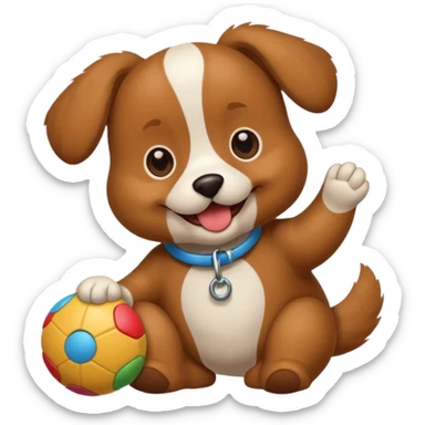 Dog with Toy sticker