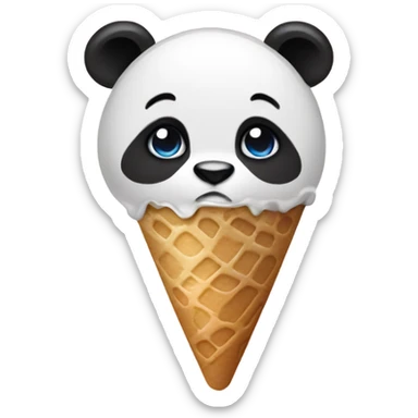 Panda eating ice cream sticker