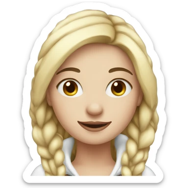 blonde girl as snowman  sticker