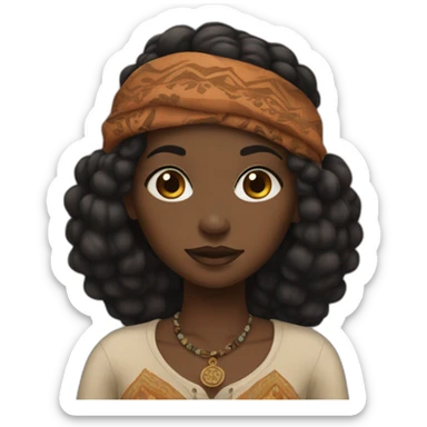 Black earthy bohemian girl sticker