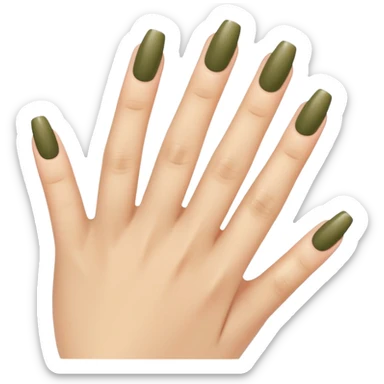 gel polish, y manicure en beige and olive green  sticker