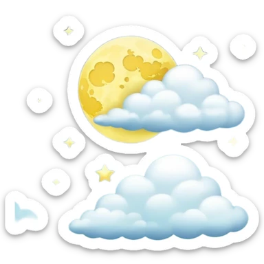 Yellow Moonlight and mini clouds left and right side with beautiful finish  sticker