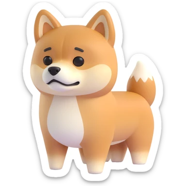 shiba inu standing, sad sticker