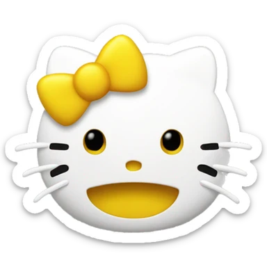 Yellow hello kitty emoji mad sticker