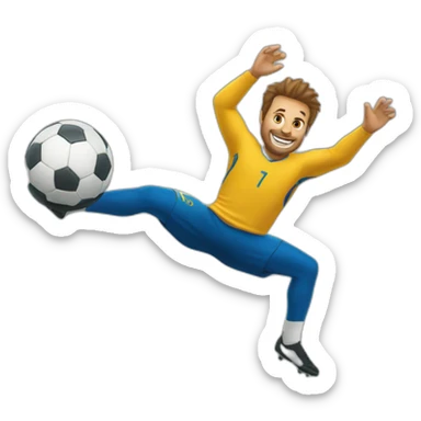 Guy doing bicycle kick with football sticker