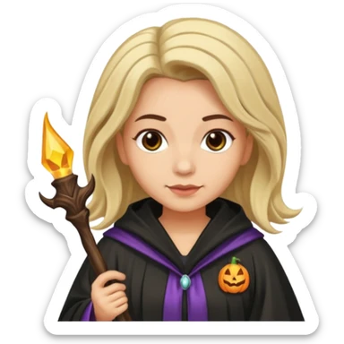 hair dresser with witch robe sticker
