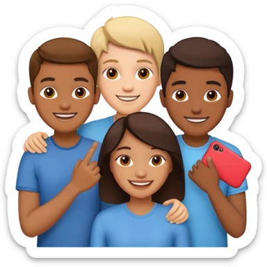 Four friends sticker