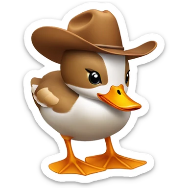 duck wearing cowboy hat sticker