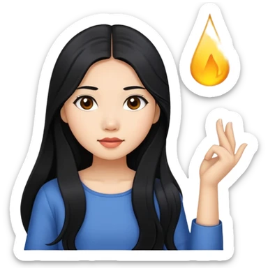 Filipina girl with long black hair sticker