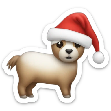 Alpaga qui à un bonnet de Noël sticker