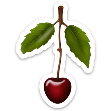 Dark red emoji cherry sticker