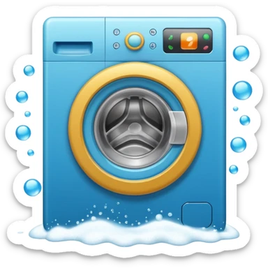 washing machine with bubbles sticker