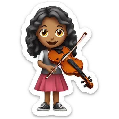 Girl playing violin sticker