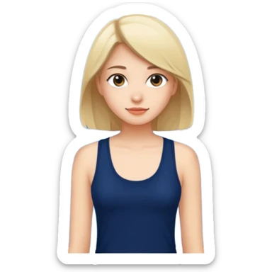 navy blue tank top girl no peron sticker