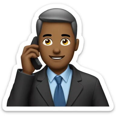 a man talking on his cell phone sticker