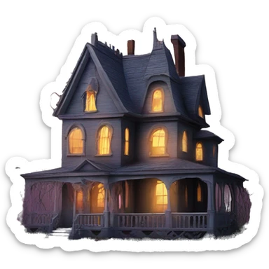 Barbie’s very old run-down frightening dangerous ghost-ridden haunted dream house nightmare scenario full harvest moon  sticker
