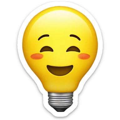 A yellow bulb feeling happy  sticker