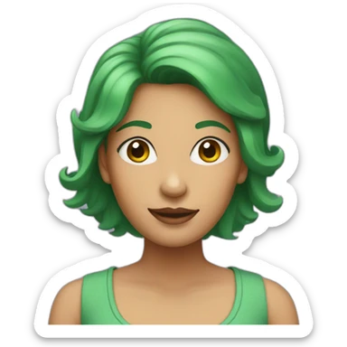 my aunt with green hair sticker