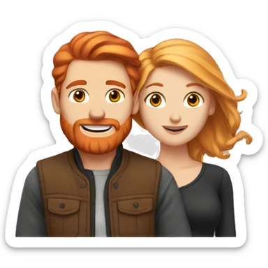 Redhead and blonde couple sticker