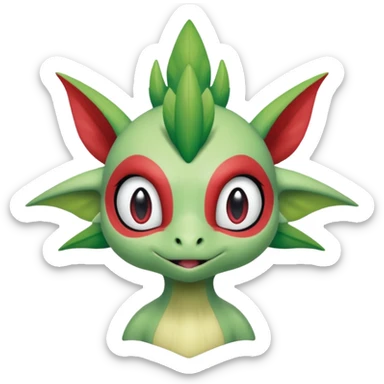 Ugly Fey Toony Axew-Celebi-Shaymin-dragon sticker