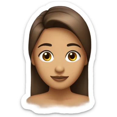 Chica pelo castaño piel morena clara ojos rasgados y cafés sticker