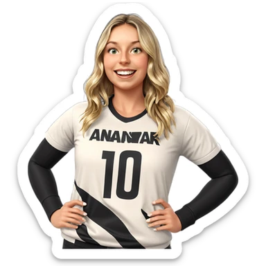 happy girl in sportswear sticker