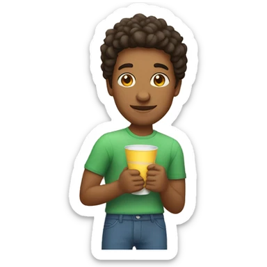 brazilian guy with a cup in hands sticker