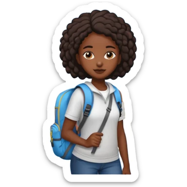 City Backpack Student black girl sticker