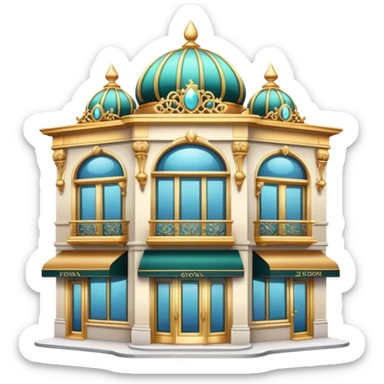 Elegant jewelry store building with display windows sticker