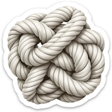 A knot with white rope sticker