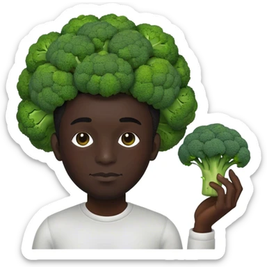 brocolli headed programmer with black skin sticker