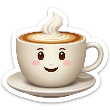 Cappuccino in giant white mug without a face on it sticker