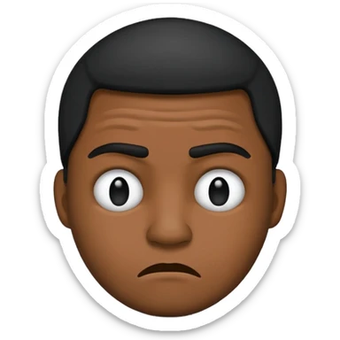 Black man emoji with a frown sticker