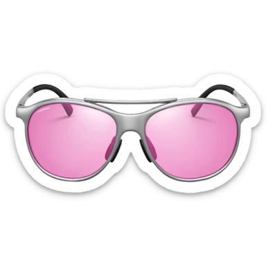 titanium frame safety glasses with splash-resistant pink lenses, premium protection sticker