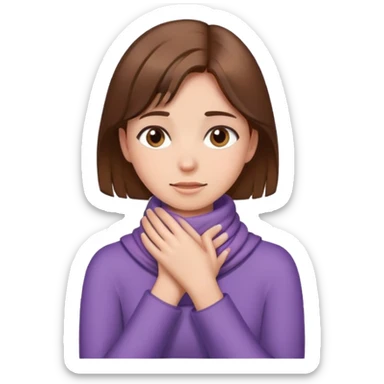  A girl with brown hair has Hands wrapped around neck sticker