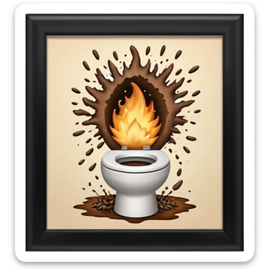blowing up the toilet with poop sticker